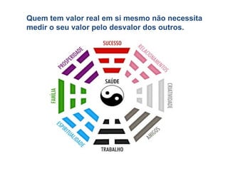 Quem tem valor real em si mesmo não necessita medir o seu valor pelo desvalor dos outros. 
