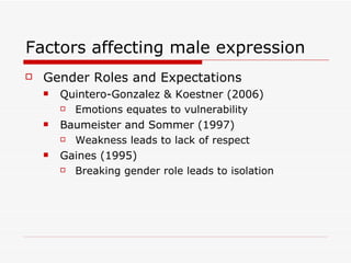 Men And Affection: The Examination Of Gender Roles And Masculine Trai…