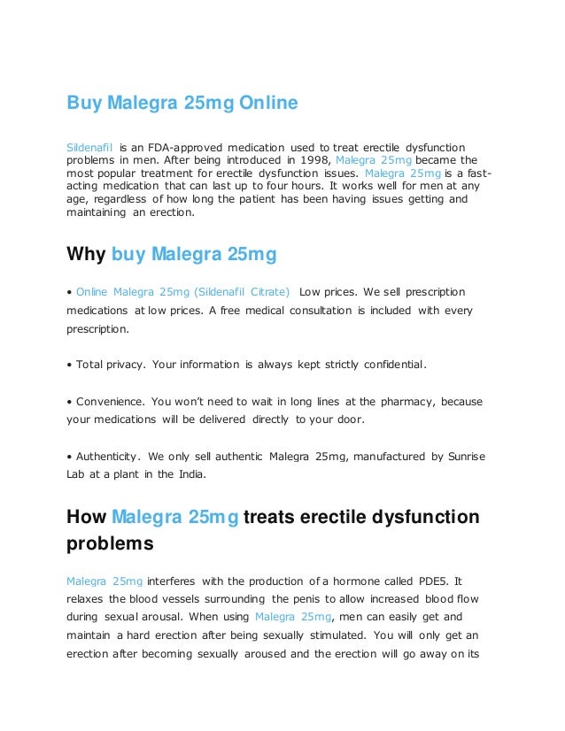 Malegra 25mg Online