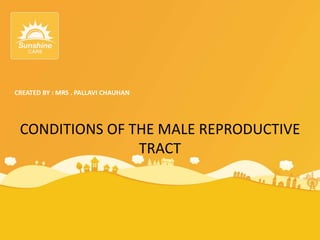 CREATED BY : MRS . PALLAVI CHAUHAN
CONDITIONS OF THE MALE REPRODUCTIVE
TRACT
 
