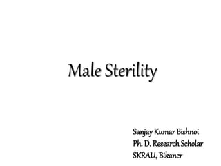 Male Sterility
Sanjay Kumar Bishnoi
Ph. D. ResearchScholar
SKRAU, Bikaner
 