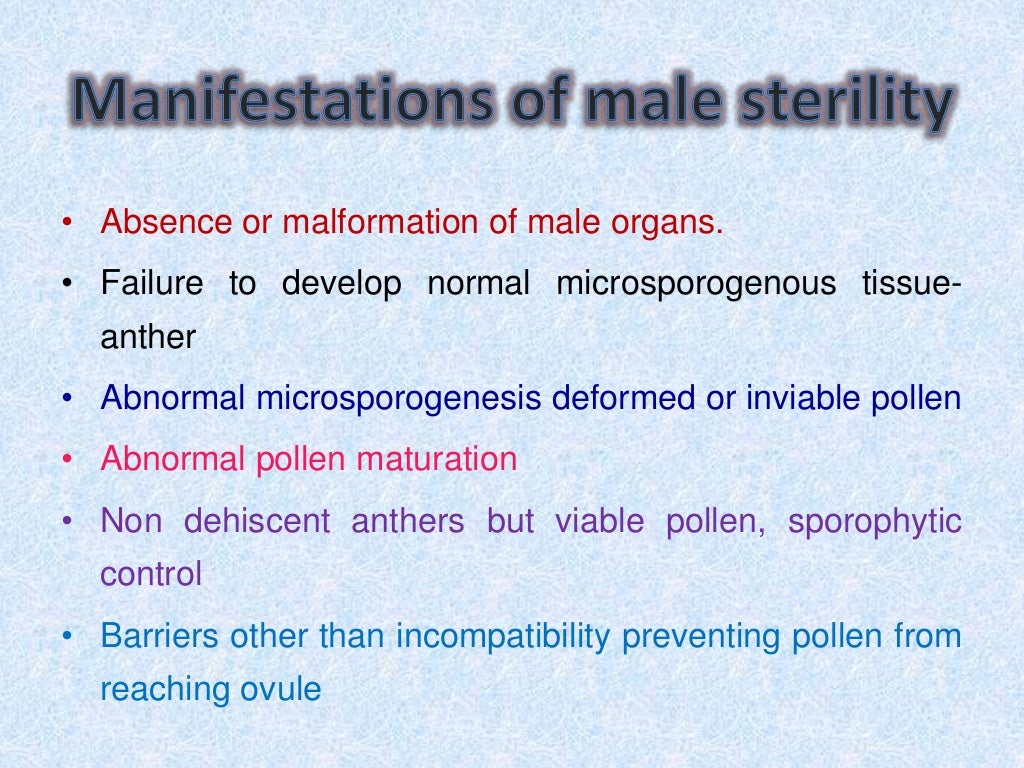 Male sterility & its significance in plant breeding