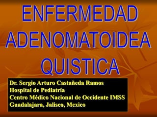 Dr. Sergio Arturo Castañeda Ramos
Hospital de Pediatría
Centro Médico Nacional de Occidente IMSS
Guadalajara, Jalisco, Mexico
 