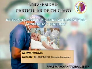 RIVAS MARCHAN YADIRA LISSETH
NEONATOLOGÍA
Docente: Dr. AGIP MEGO, Gonzalo Alexander.
 