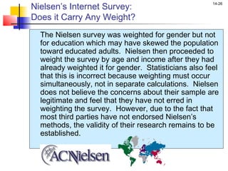 Nielsen’s Internet Survey:
                                                       14-26


Does it Carry Any Weight?
  The ...