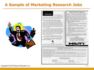 1-36
Copyright © 2010 Pearson Education, Inc.
A Sample of Marketing Research Jobs
 