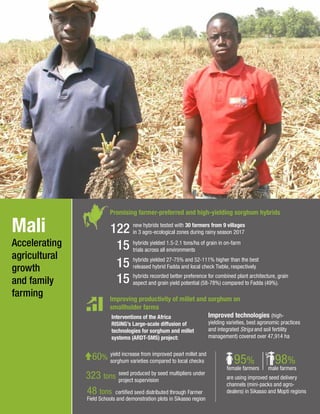 Mali accelerating agricultural growth and family farming- ICRISAT West and Central Africa (WCA) Annual Report - 2017
