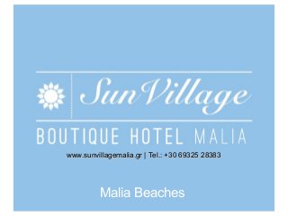 www.sunvillagemalia.gr | Tel.: +30 69325 28383

Malia Beaches

 