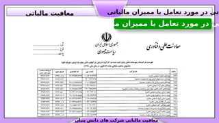 ‫مالیاتی‬ ‫ممیزان‬ ‫با‬ ‫تعامل‬ ‫مورد‬ ‫در‬ ‫تی‬
‫بنیان‬ ‫دانش‬ ‫های‬ ‫شرکت‬ ‫مالیاتی‬ ‫معافیت‬
‫مالیاتی‬ ‫ممیزان‬ ‫با‬ ‫تعامل‬ ‫مورد‬ ‫در‬ ‫اتی‬
‫مالیاتی‬ ‫معافیت‬
 