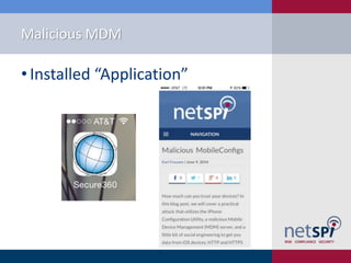 Malicious MDM
• Installed “Aپǲ”
 