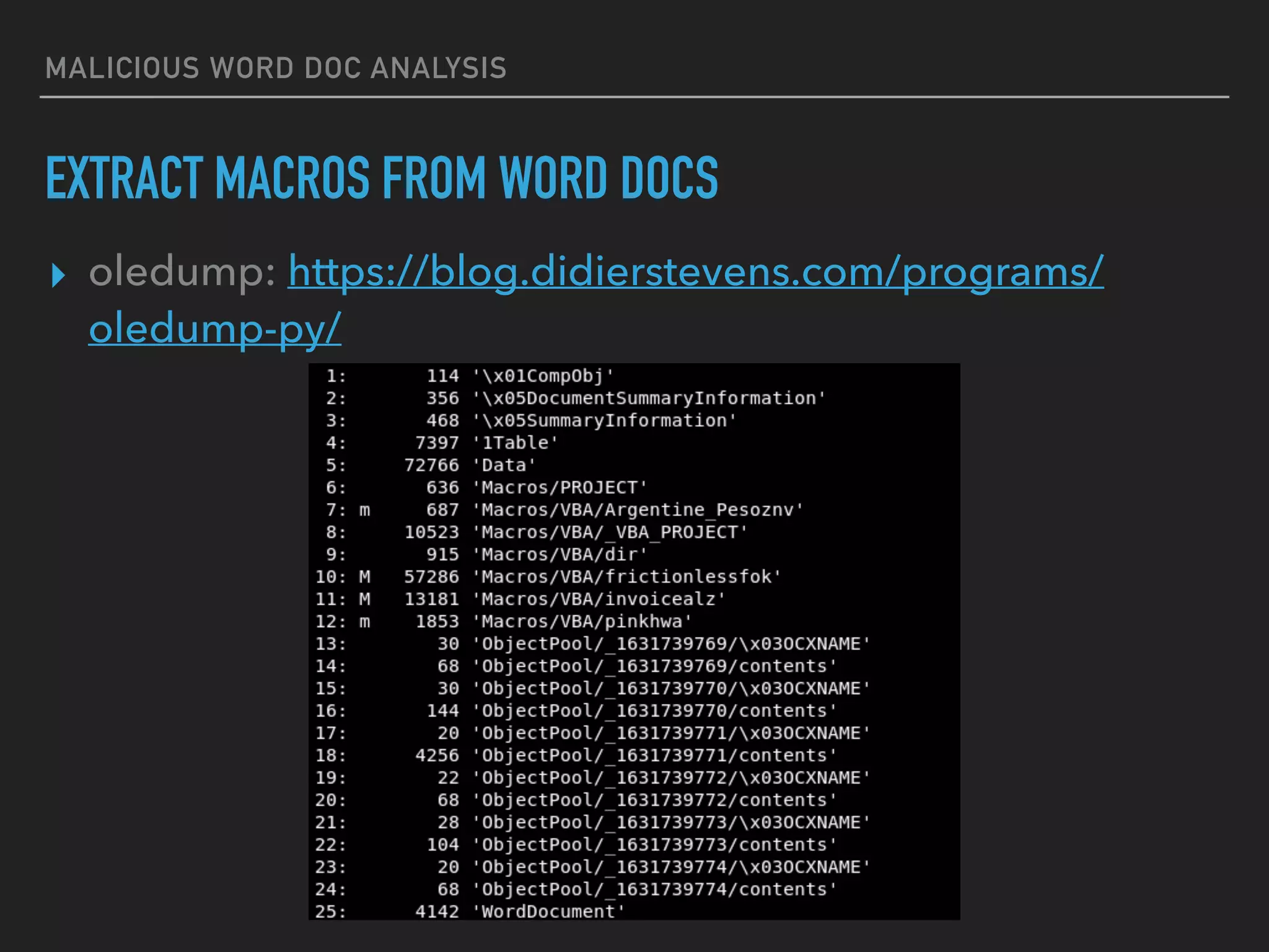 Malicious Word Document Analysis | PPT