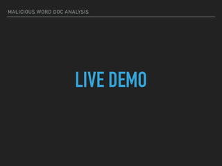 Malicious Word Document Analysis | PDF