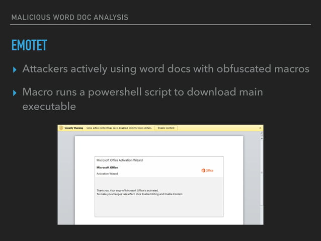 Malicious Word Document Analysis | PPT