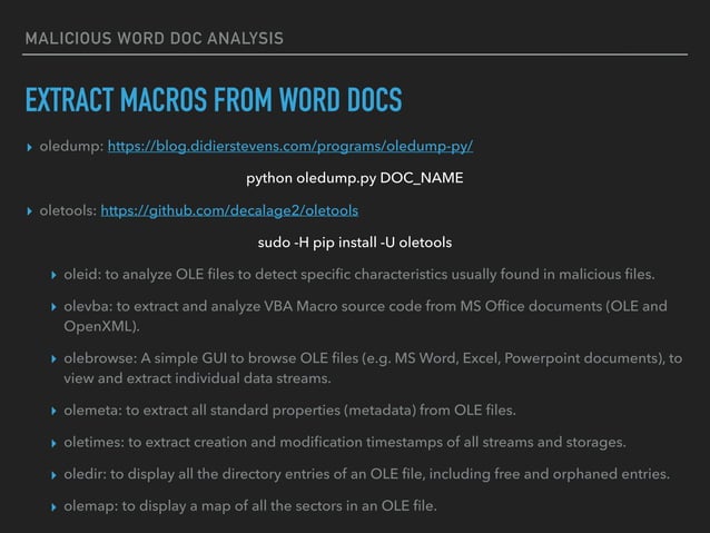 Malicious Word Document Analysis | PPT