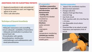 Malignant hyperthermia and its anaesthetic management | PPTX