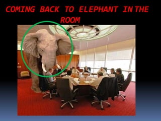 COMING BACK TO ELEPHANT IN THE
ROOM
 
