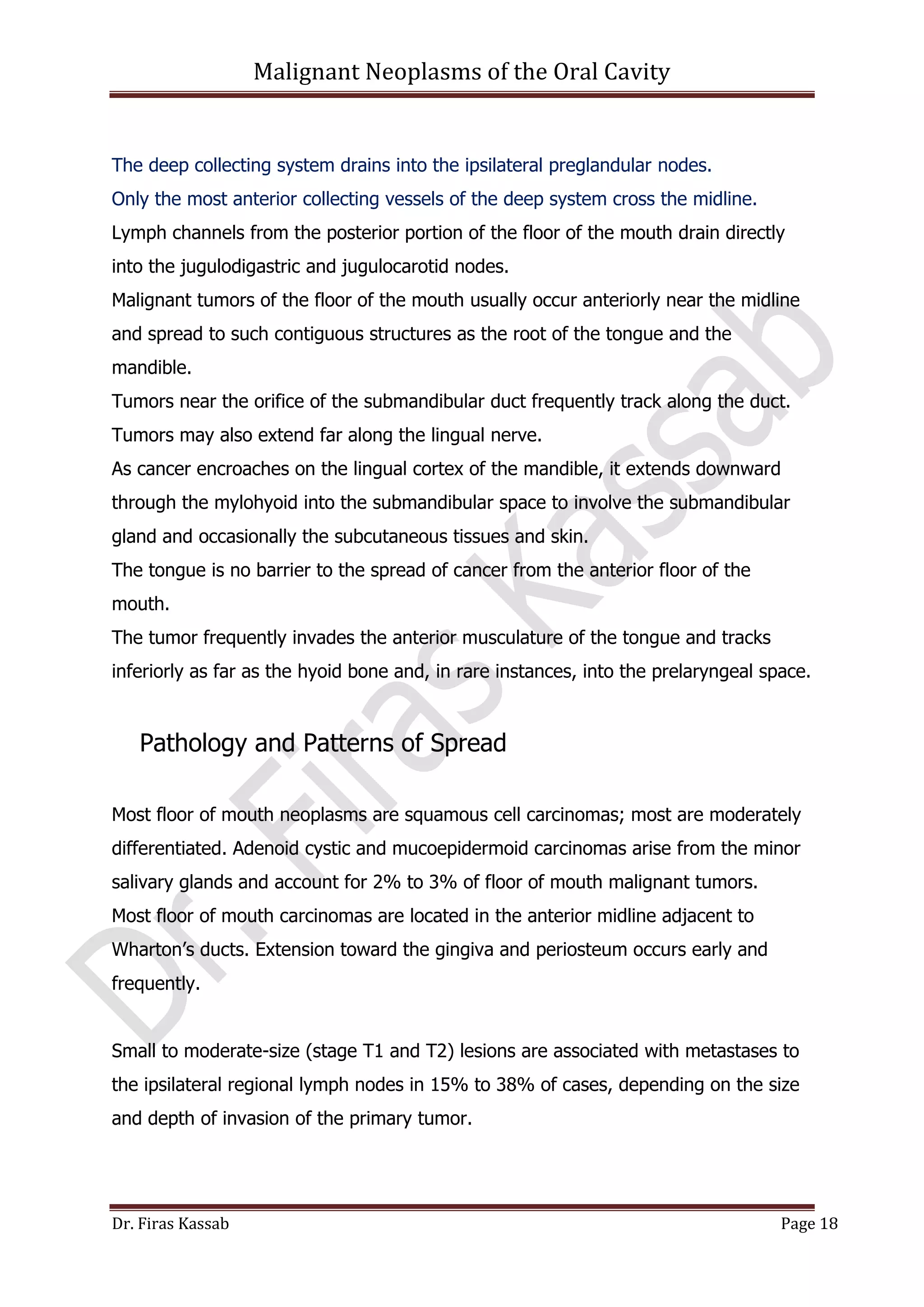 Malignant neoplasms of the oral cavity | PDF