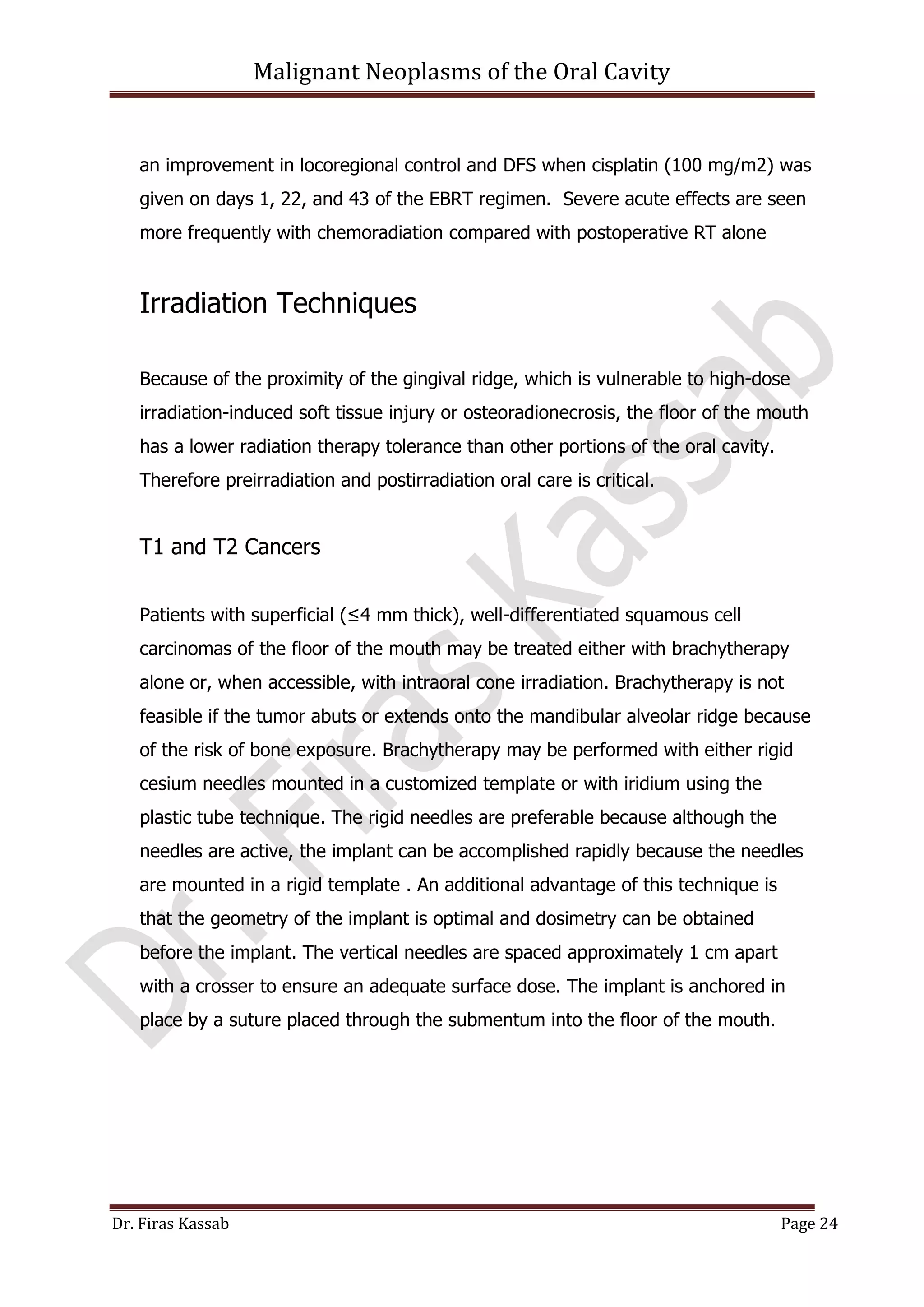 Malignant neoplasms of the oral cavity | PDF