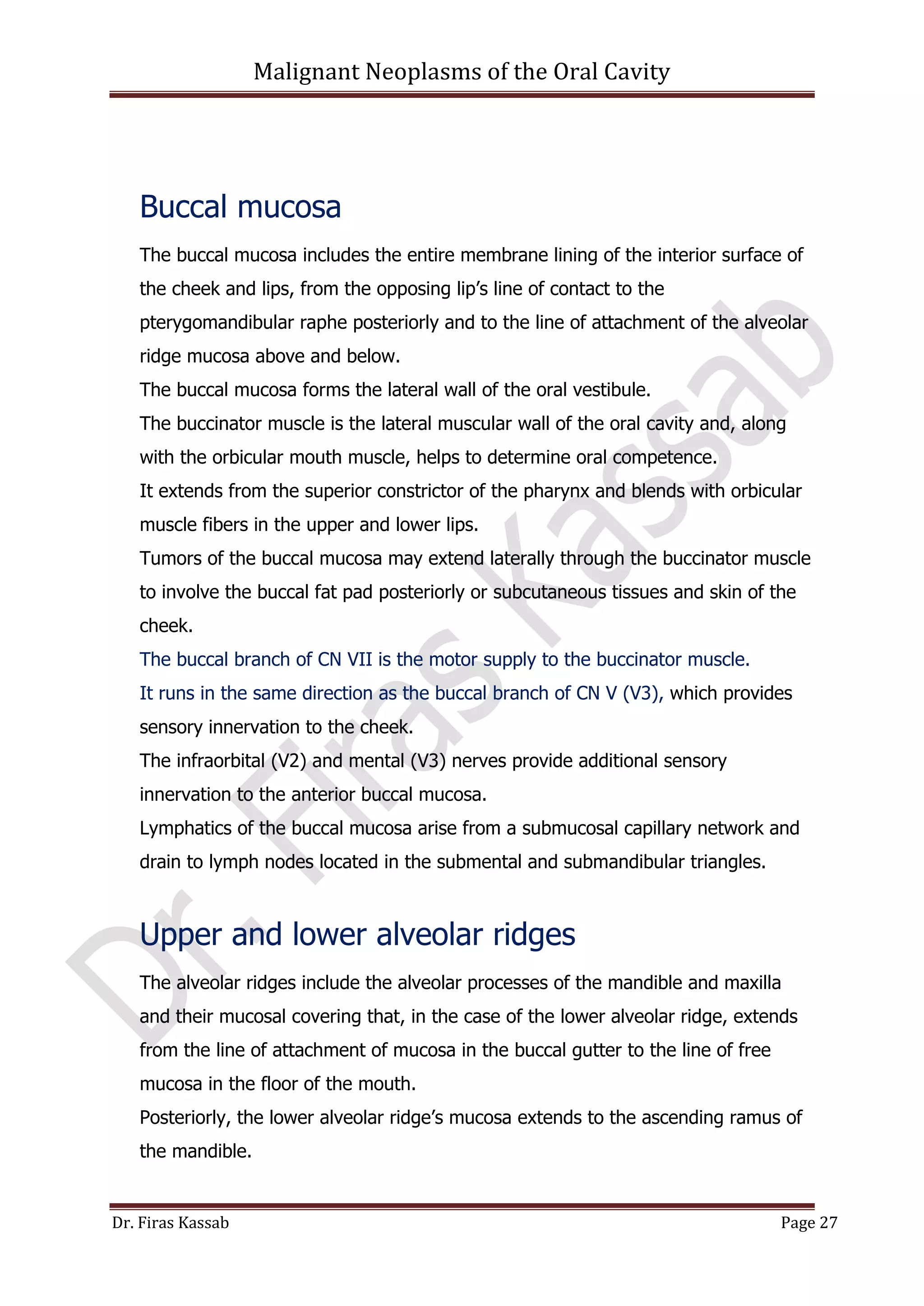 Malignant neoplasms of the oral cavity | PDF