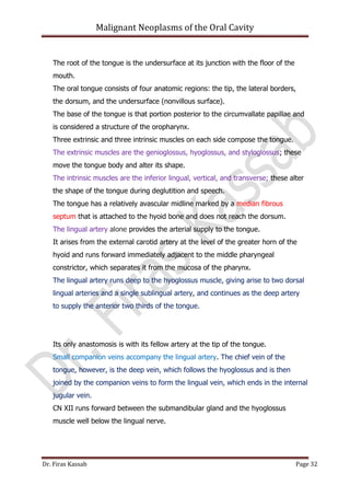 Malignant neoplasms of the oral cavity | PDF