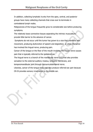 Malignant neoplasms of the oral cavity | PDF