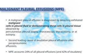Malignant Pleural Effusion in detail for pg | PPTX
