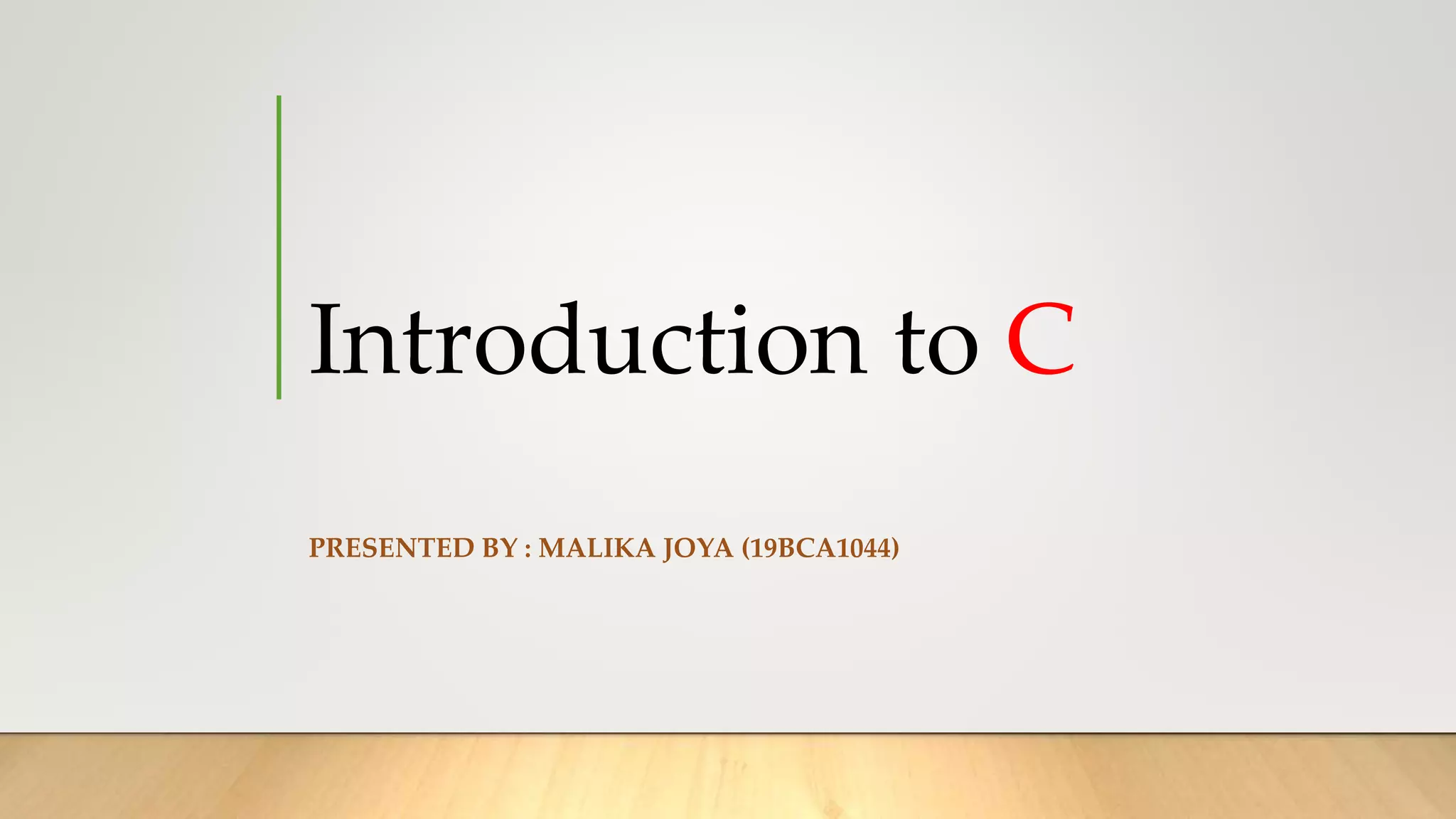 Introduction to C programming | PPT