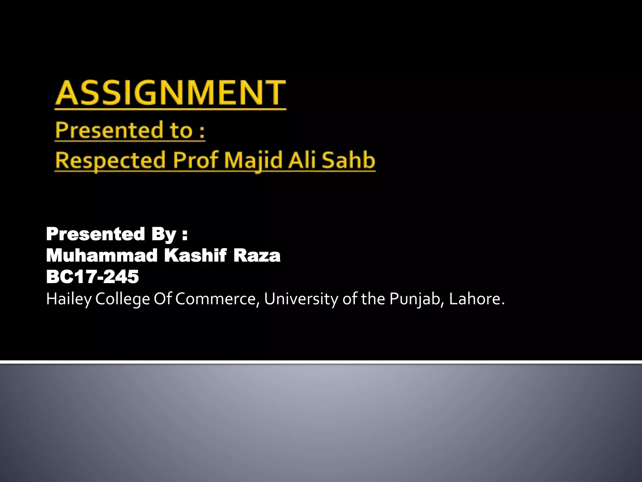 Kashif Raza Math Malik kashif raza | PPTX