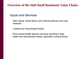 Mali small ruminant value chains: Where are we?