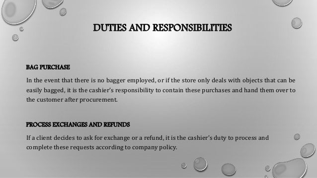 cashier job description duties of it support
