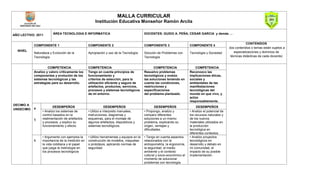 Malla Curricular de Educación en Tecnología e Informática