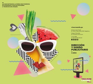 vivecreando.pe
T. 617 2400
E. informes@tls.edu.pe
Campus Chacarilla
Av. Primavera 970, Surco
Campus Javier Prado
Av. Javier Prado Oeste 980, Magdalena
 