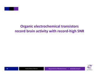 Institut Mines‐Télécom
Organic electrochemical transistors 
record brain activity with record‐high SNR
Department of Bioel...