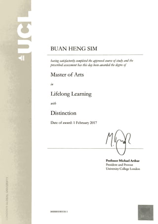 Master of Arts in Lifelong Learning (MA LLL) 