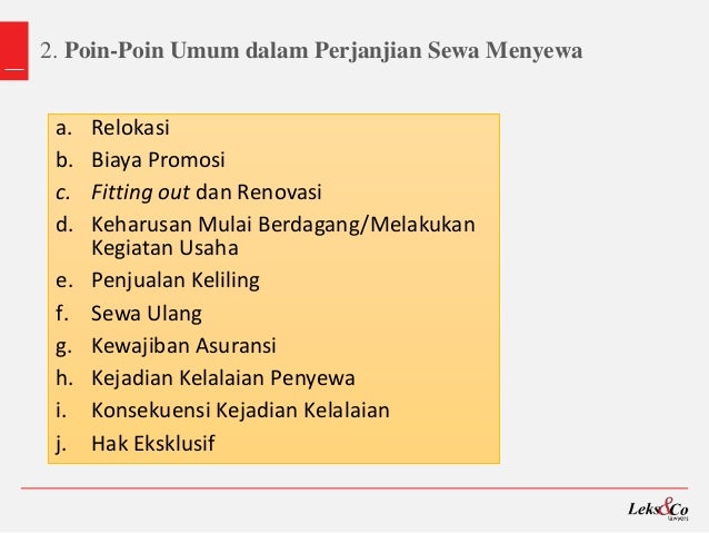 eksklusif perjanjian contoh lease agreement Mall eksklusif perjanjian contoh lease agreement Mall