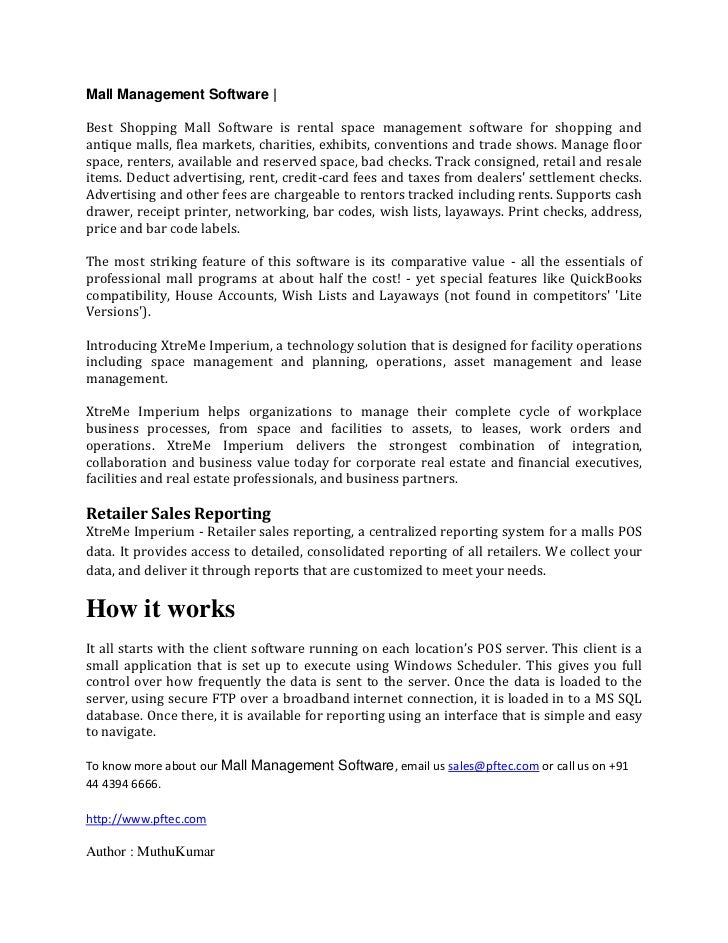 Mall Management Software