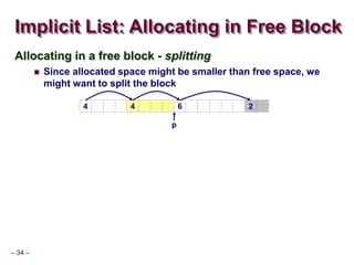 Dynamic memory allocation Dynamic Memory Allocation I. Topics. Basic ...