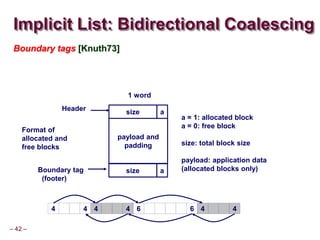 Dynamic memory allocation Dynamic Memory Allocation I. Topics. Basic ...