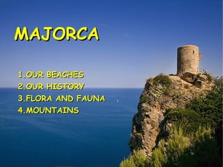 MAJORCA

1.OUR BEACHES
2.OUR HISTORY
3.FLORA AND FAUNA
4.MOUNTAINS
 