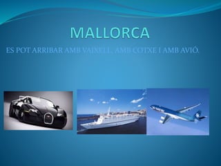 ES POT ARRIBAR AMB VAIXELL, AMB COTXE I AMB AVIÓ.
 