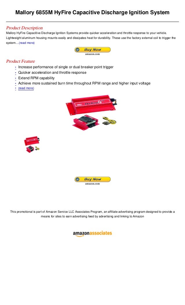 Mallory 6855 m hyfire capacitive discharge ignition system