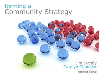 forming a  Community Strategy Jim Jacoby Carolyn Chandler 