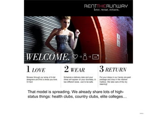 That model is spreading. We already share lots of high-status things: health clubs, country clubs, elite colleges… 