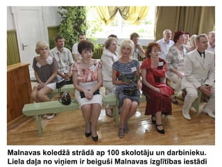 Malnavas koledžā strādā ap 100 skolotāju un darbinieku.
Liela daļa no viņiem ir beiguši Malnavas izglītības iestādi
 