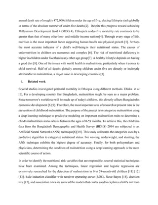annual death rate of roughly 472,000 children under the age of five, placing Ethiopia sixth globally
in terms of the absol...