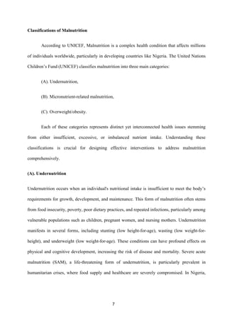 The effect or impact of Malnutrition( over malnutrition and deficiency ...
