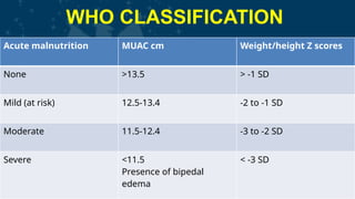 Who Muac Classification malnutrition.pptx and it's role in pediatrics | PPTX