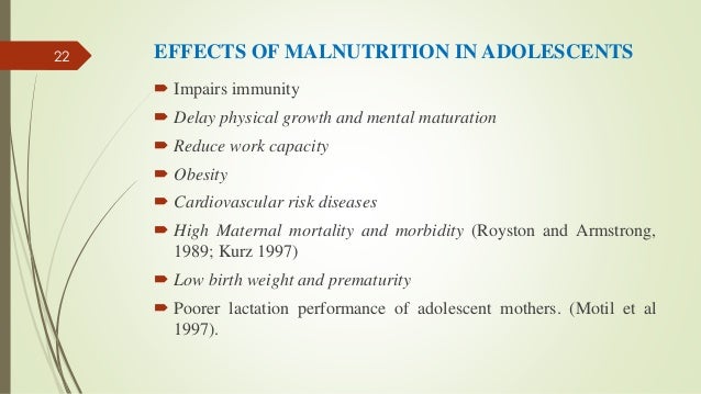Malnutrition In Adolescents And Pregnant Women