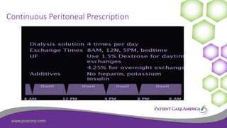 www.pcacorp.com
Continuous Peritoneal Prescription
 