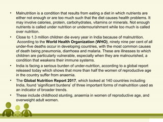 Malnutrition in India-Background and solutions proposed | PPT